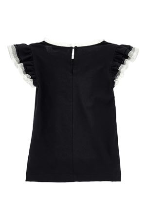 Black cotton ruffled T-shirt PHILOSOPHY KIDS | I1G60072010050